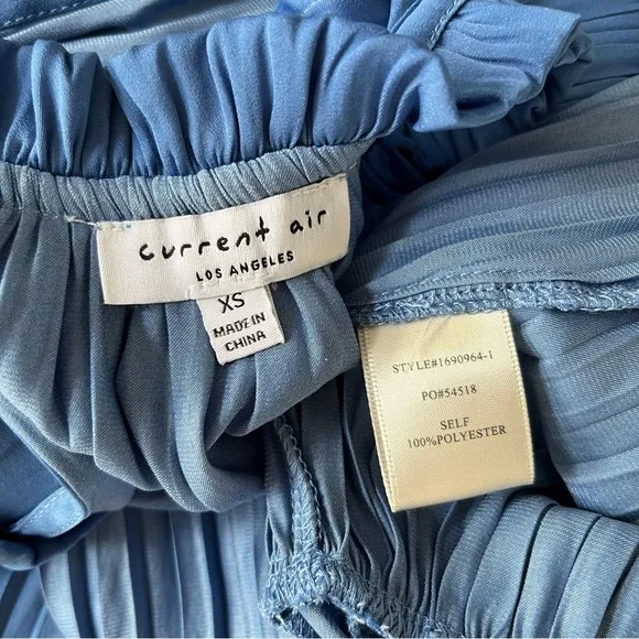 [current air] cara drop waist pleated ruffle dress faded blue XS