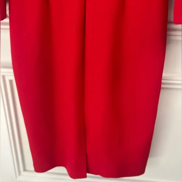 David Meister Red dress with ruffled sleeve size 4