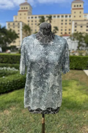 Denim Star Sequin Top