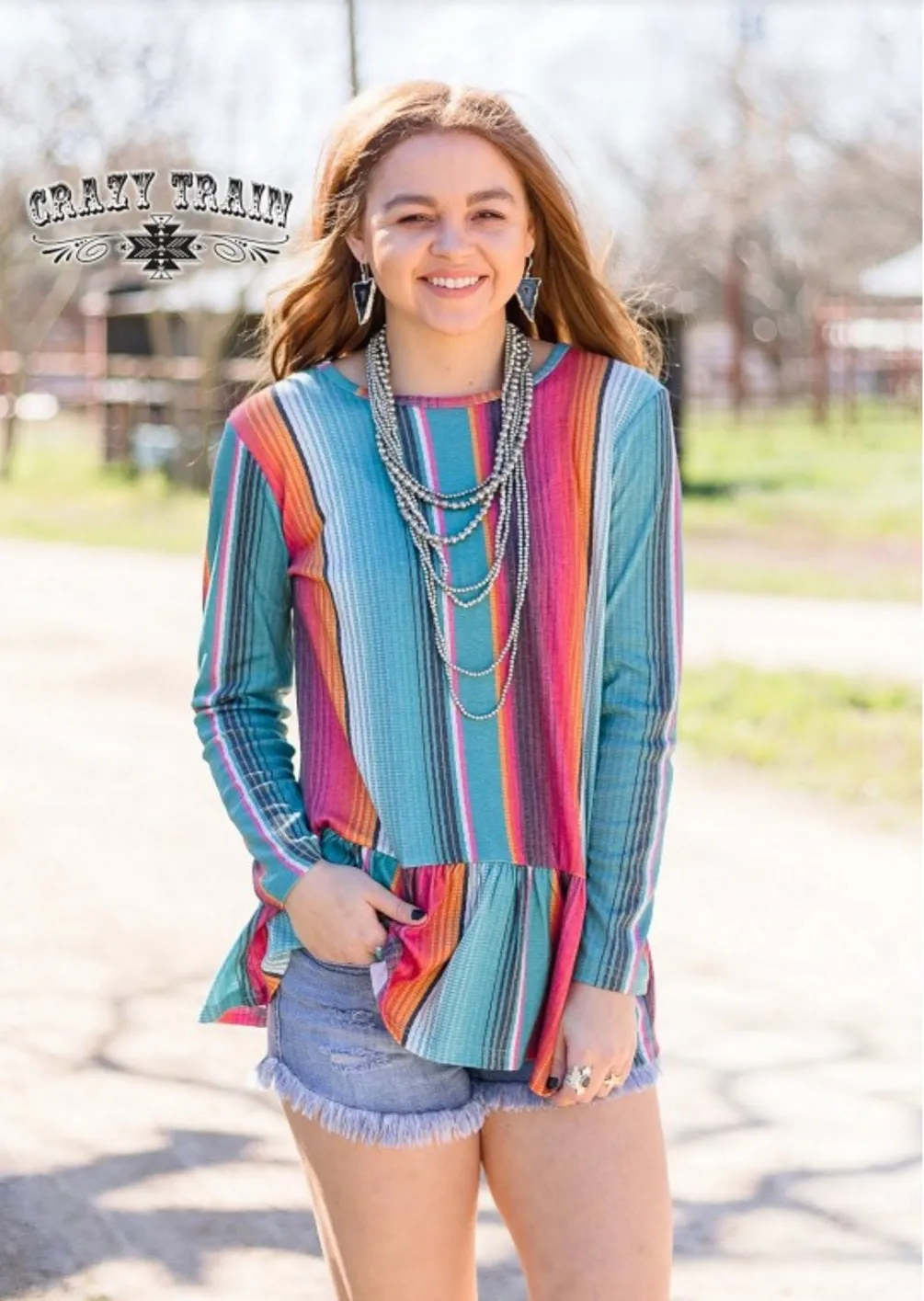 Des Moines Ruffle Top ** Serape