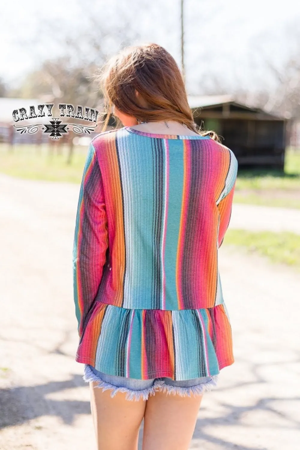 Des Moines Ruffle Top ** Serape