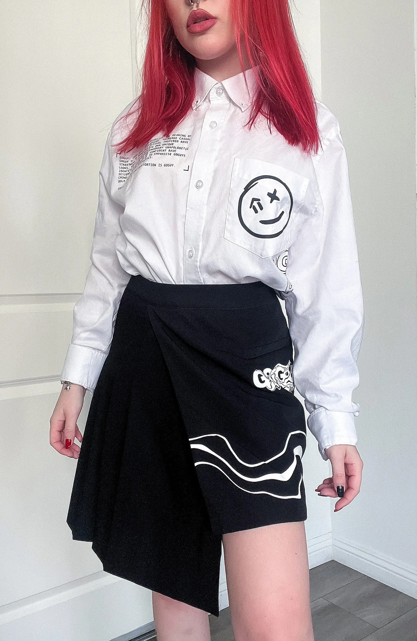 Distortion Pleated Skirt