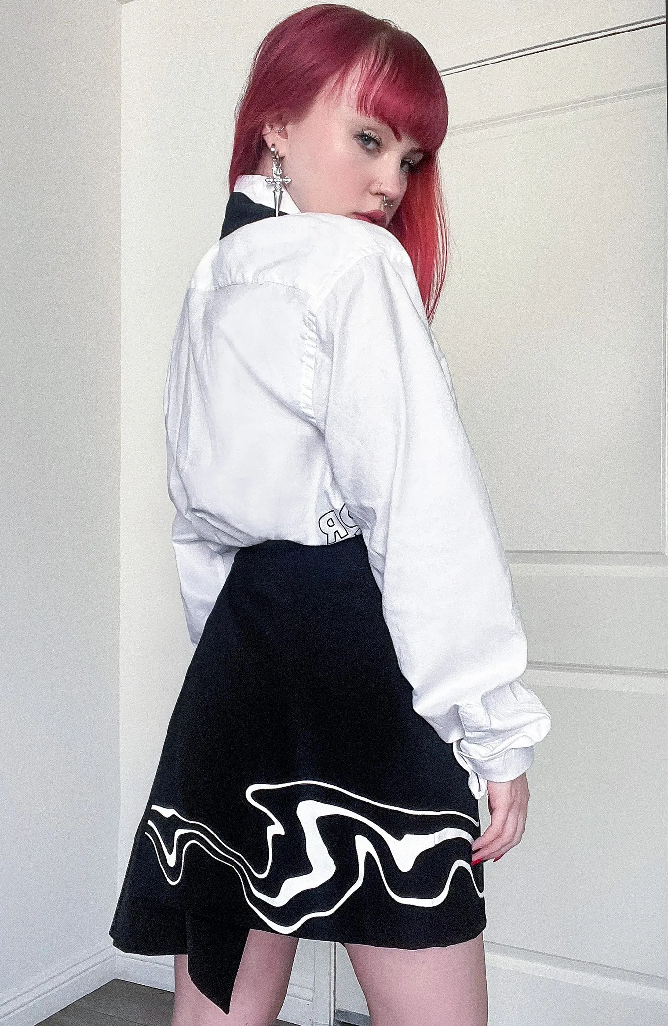 Distortion Pleated Skirt
