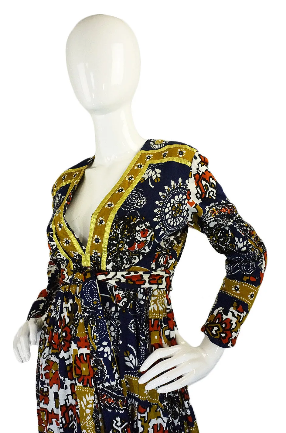 Documented 1970 Malcolm Starr Printed Jersey Baby Doll Dress