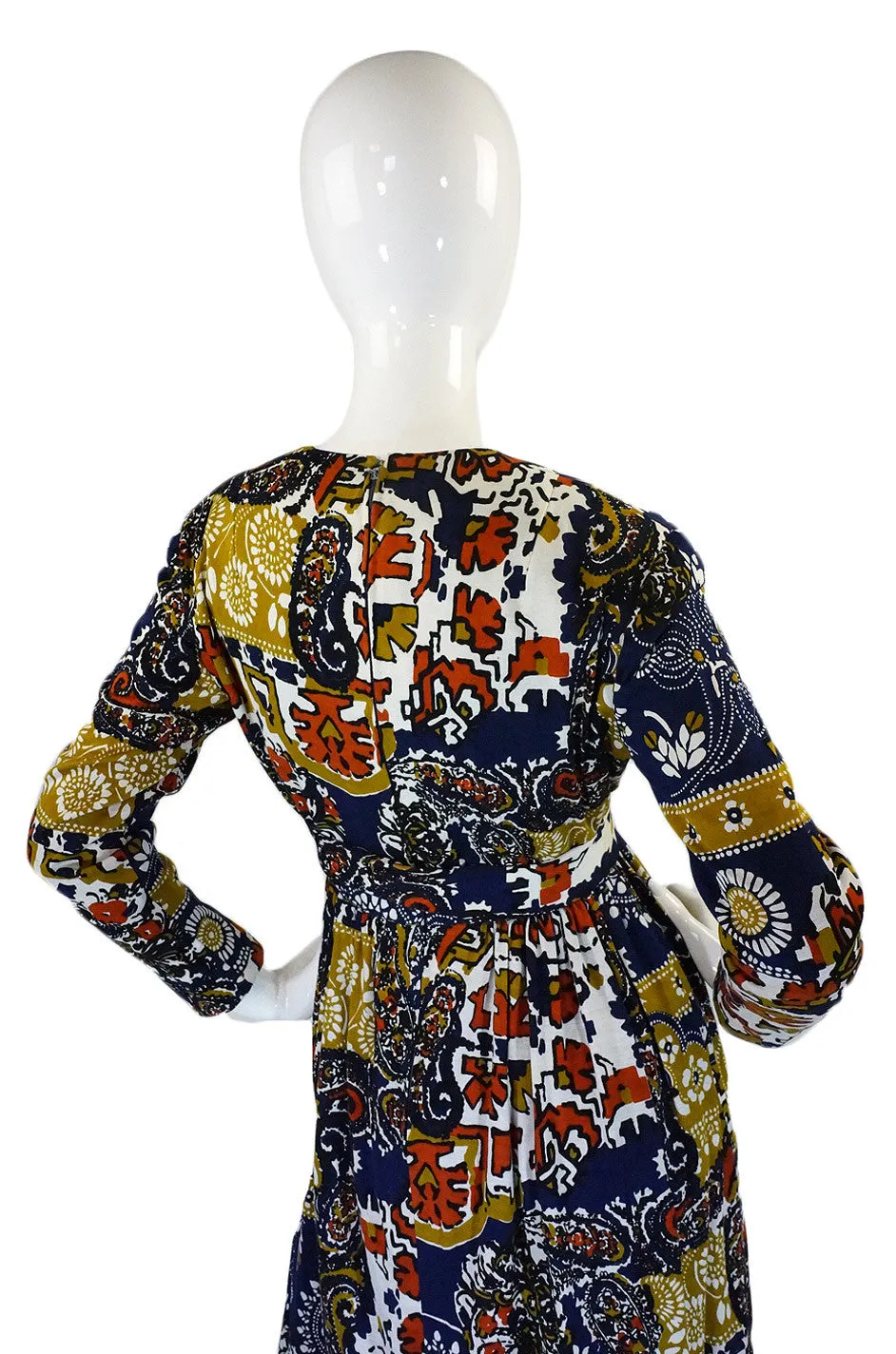 Documented 1970 Malcolm Starr Printed Jersey Baby Doll Dress