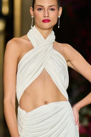 Draped Halter Godess Gown
