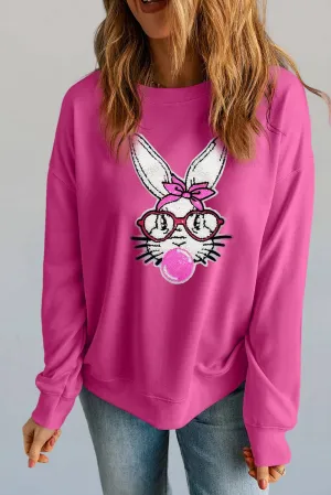 Easter Bunny Sequin Graphic Sweatshirt