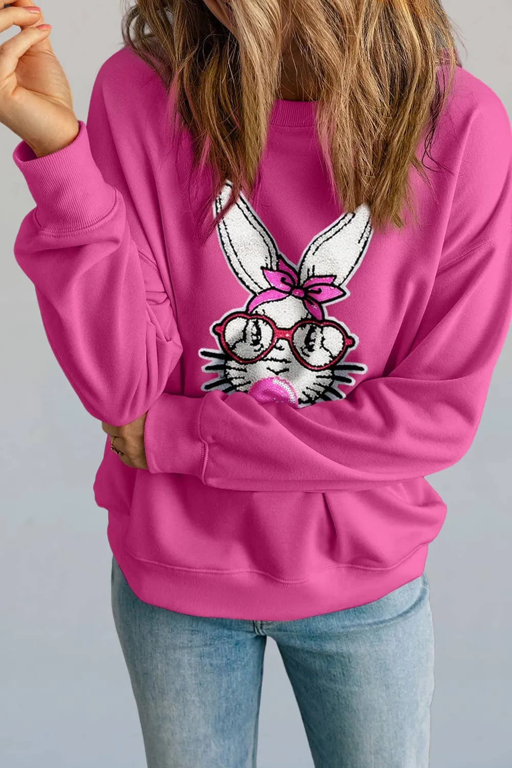 Easter Bunny Sequin Graphic Sweatshirt