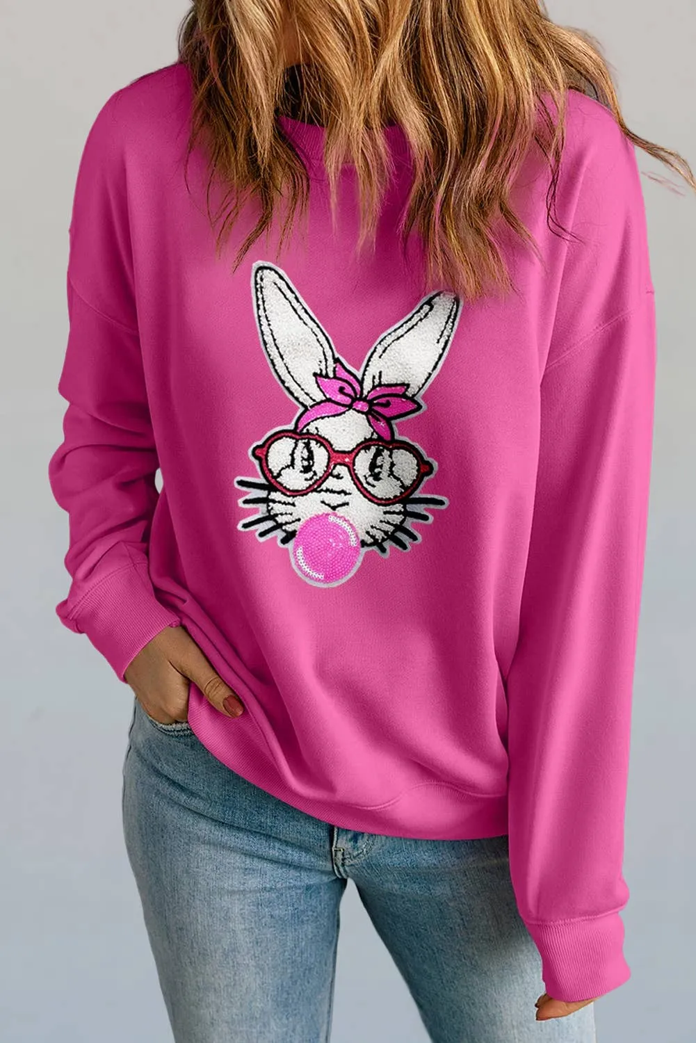Easter Bunny Sequin Graphic Sweatshirt
