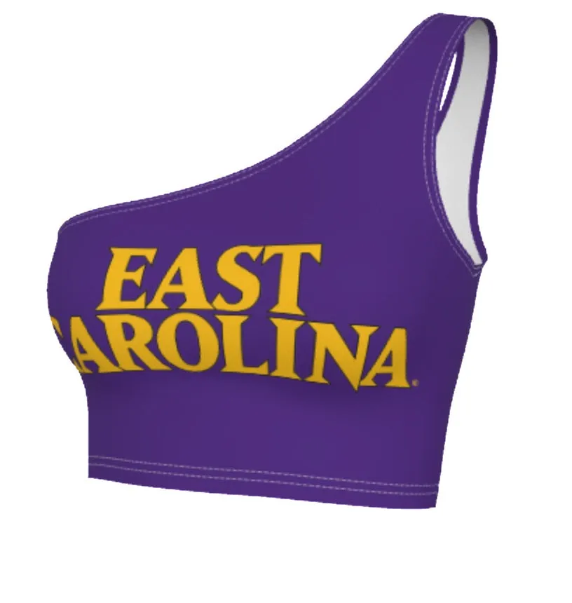 ECU Pirates Purple One Shoulder Top