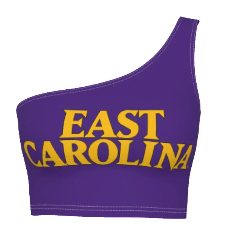 ECU Pirates Purple One Shoulder Top