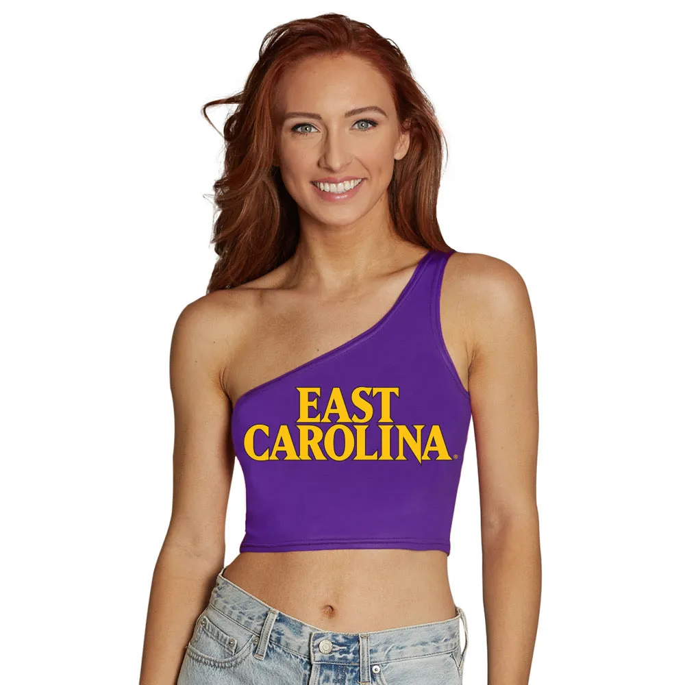 ECU Pirates Purple One Shoulder Top