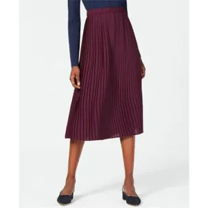 Eileen Fisher Pleat Skirt Pleated Eggplant Dark Purple Sz 14