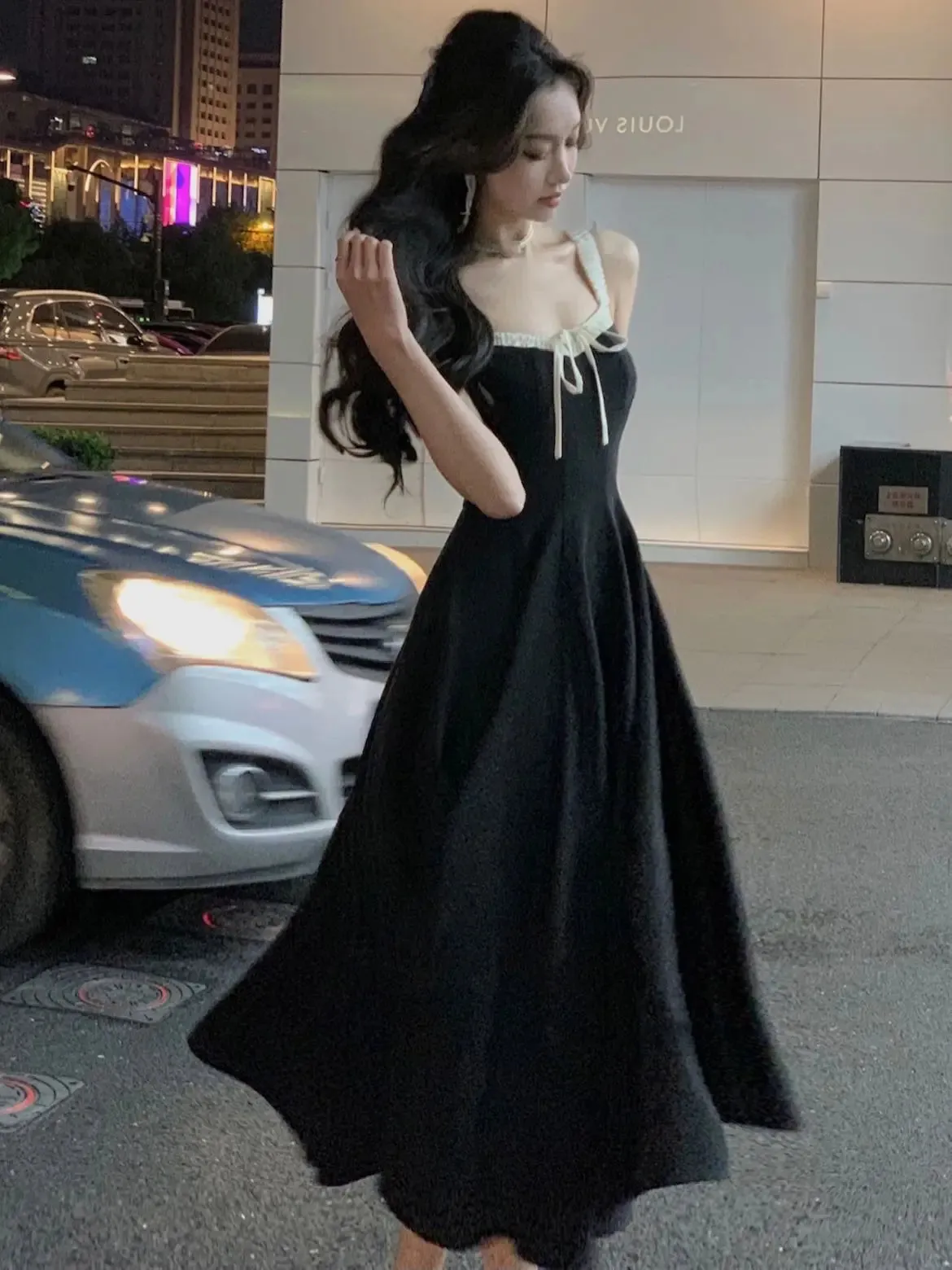Elegant Spaghetti Strap Midi Dress