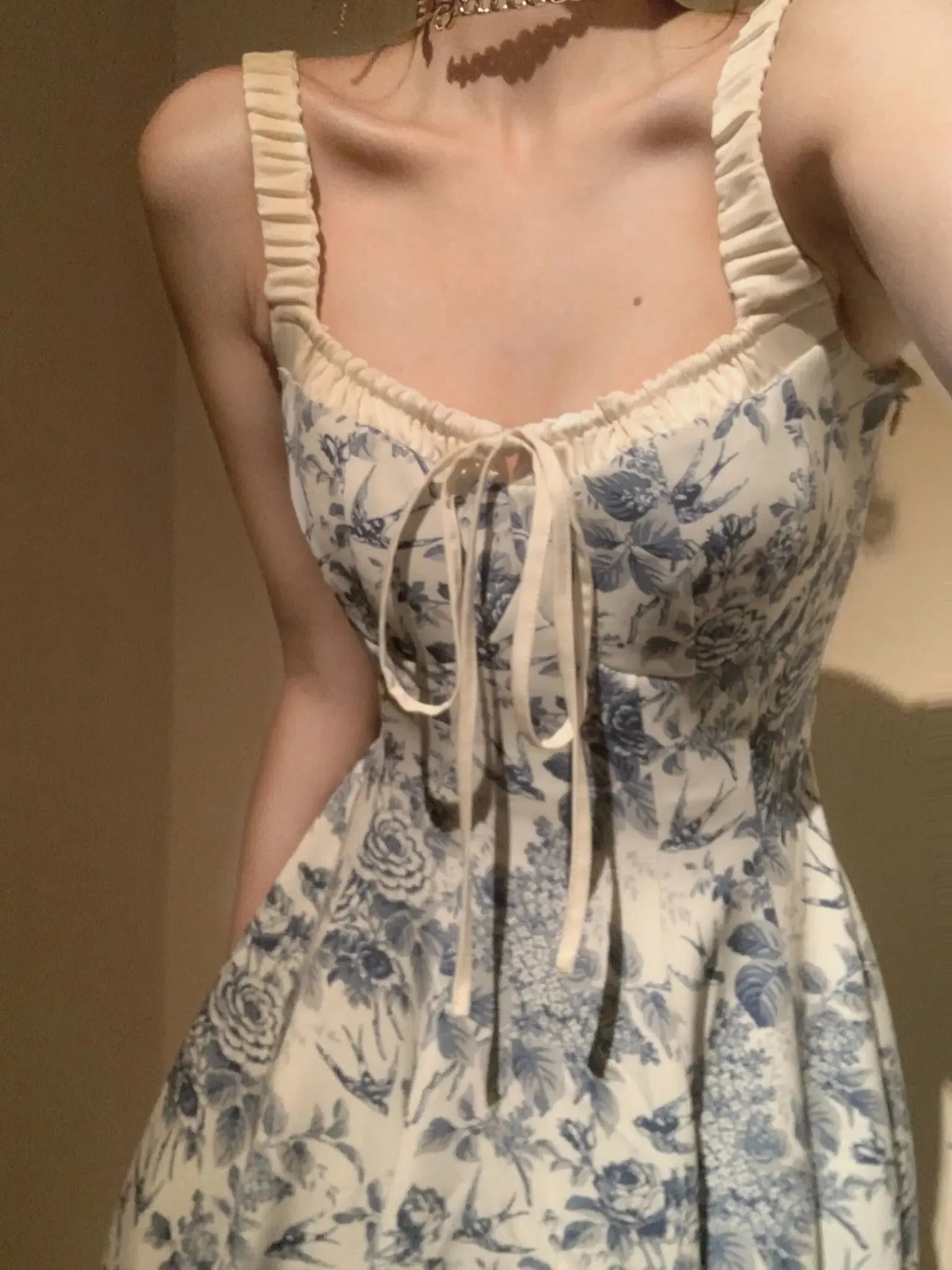 Elegant Spaghetti Strap Midi Dress