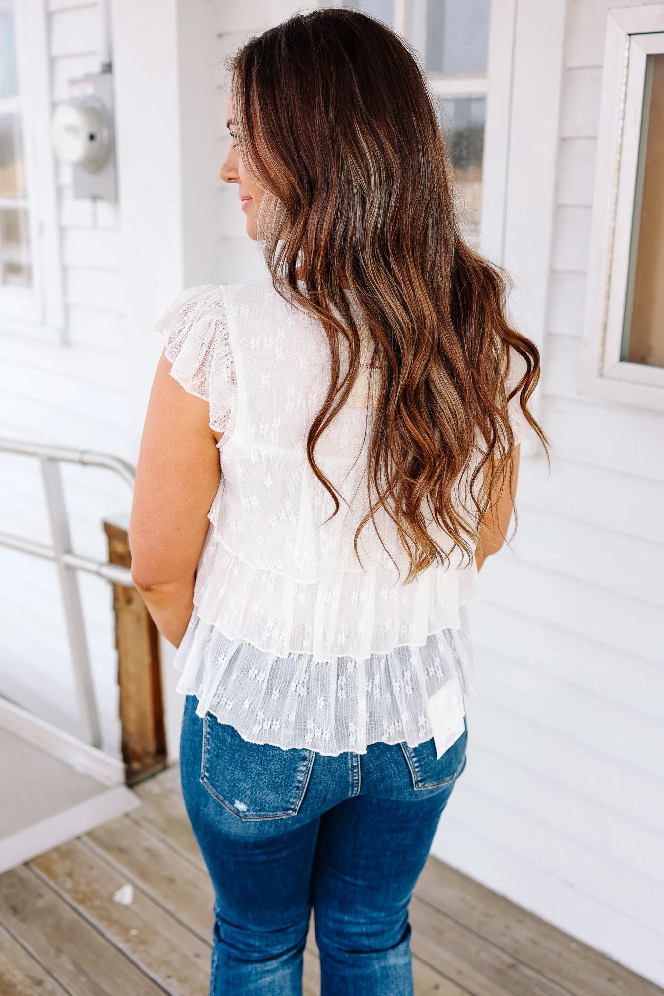 Elowen Tiered Lace Knit Top