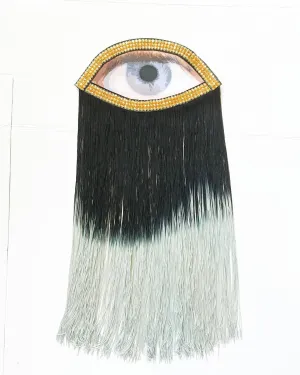 Eye Appliqué with Black Ombre Fringe