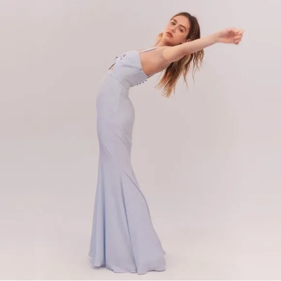 Fame and Partners Sleeveless Maxi Dress Tie Front Cutout Back Mint Green 6