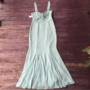 Fame and Partners Sleeveless Maxi Dress Tie Front Cutout Back Mint Green 6