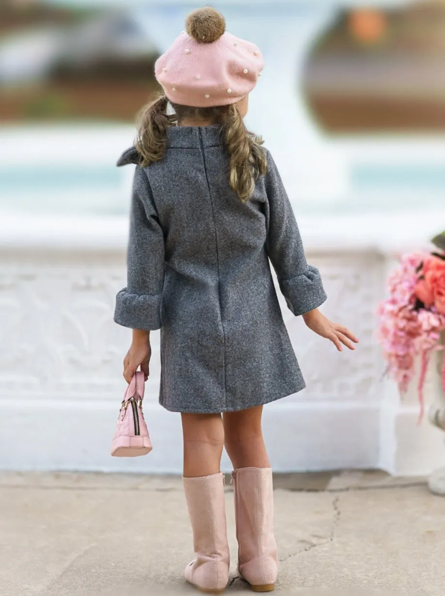 Fancy Fabulous Bow Ashen A-Line Dress