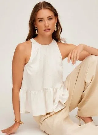 Fifteen Twenty Ruffle Hem Tank - Ecru