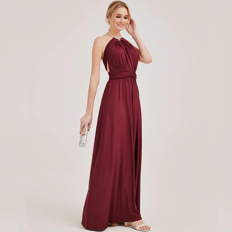 [Final Sale] Burgundy Infinity Wrap Maxi Bridesmaid Dress