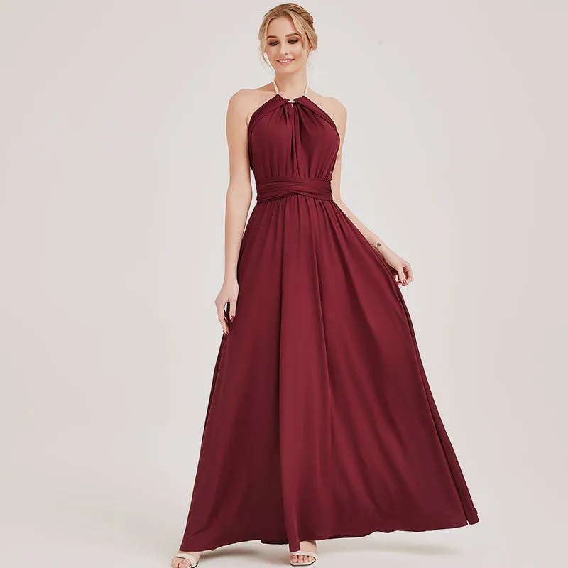 [Final Sale] Burgundy Infinity Wrap Maxi Bridesmaid Dress