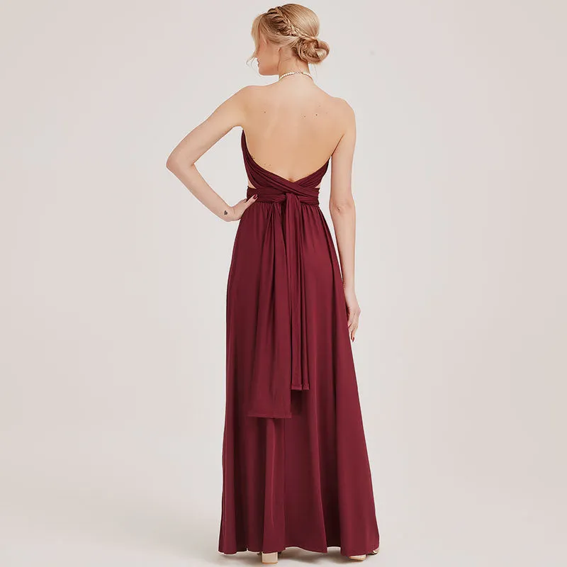 [Final Sale] Burgundy Infinity Wrap Maxi Bridesmaid Dress
