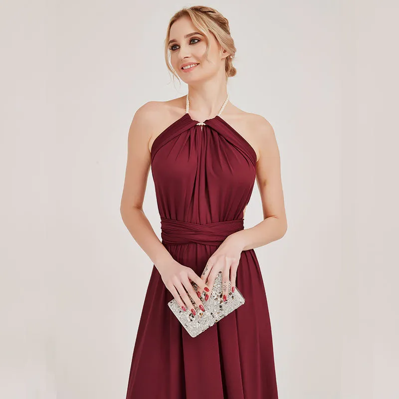 [Final Sale] Burgundy Infinity Wrap Maxi Bridesmaid Dress