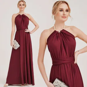 [Final Sale] Burgundy Infinity Wrap Maxi Bridesmaid Dress