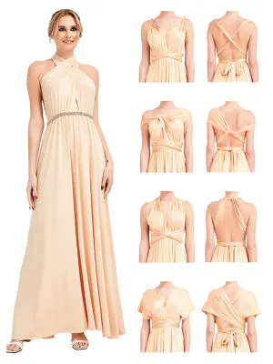 [Final Sale] Champagne Infinity Wrap Maxi Bridesmaid Dress
