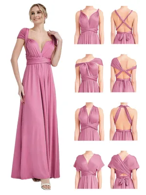 [Final Sale] Dusty Rose Infinity Wrap Maxi Bridesmaid Dress