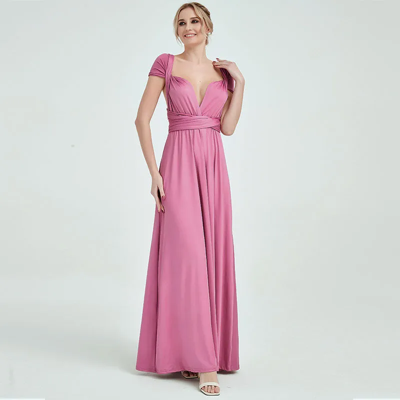 [Final Sale] Dusty Rose Infinity Wrap Maxi Bridesmaid Dress