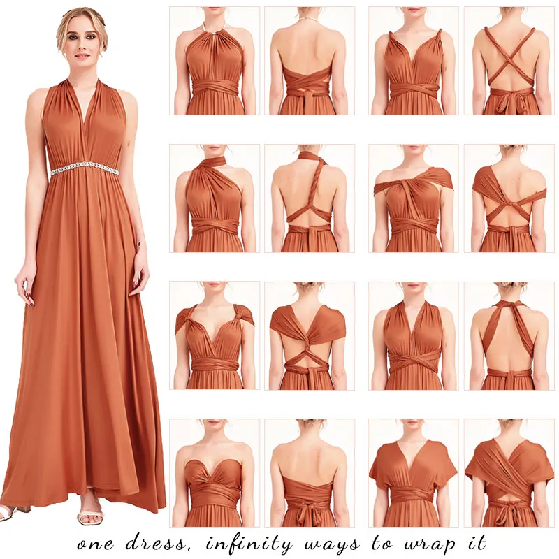 [Final Sale] Dusty Rose Infinity Wrap Maxi Bridesmaid Dress
