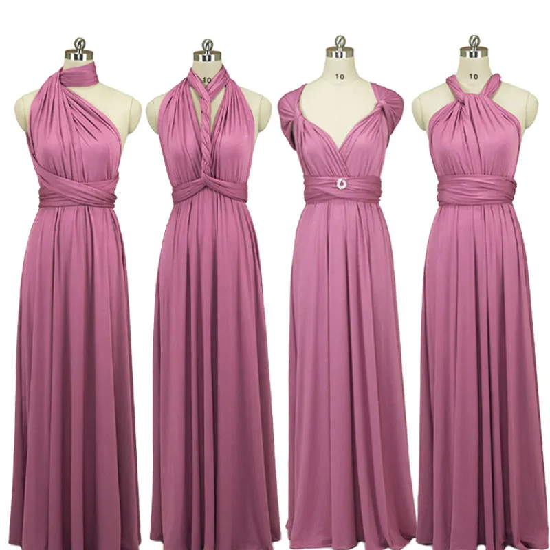 [Final Sale] Dusty Rose Infinity Wrap Maxi Bridesmaid Dress
