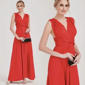 [Final Sale] Infinity Wrap Red Convertible Bridesmaid Dress