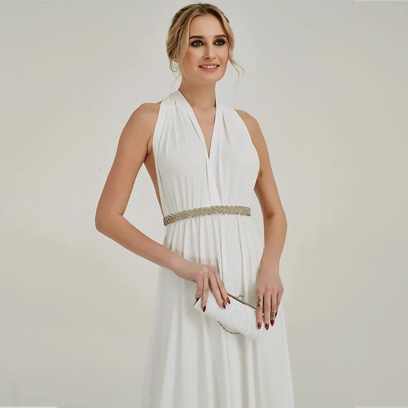 [Final Sale] White Infinity Wrap Bridesmaid Convertible Dress