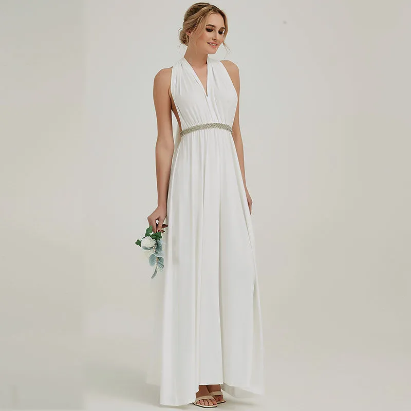 [Final Sale] White Infinity Wrap Bridesmaid Convertible Dress