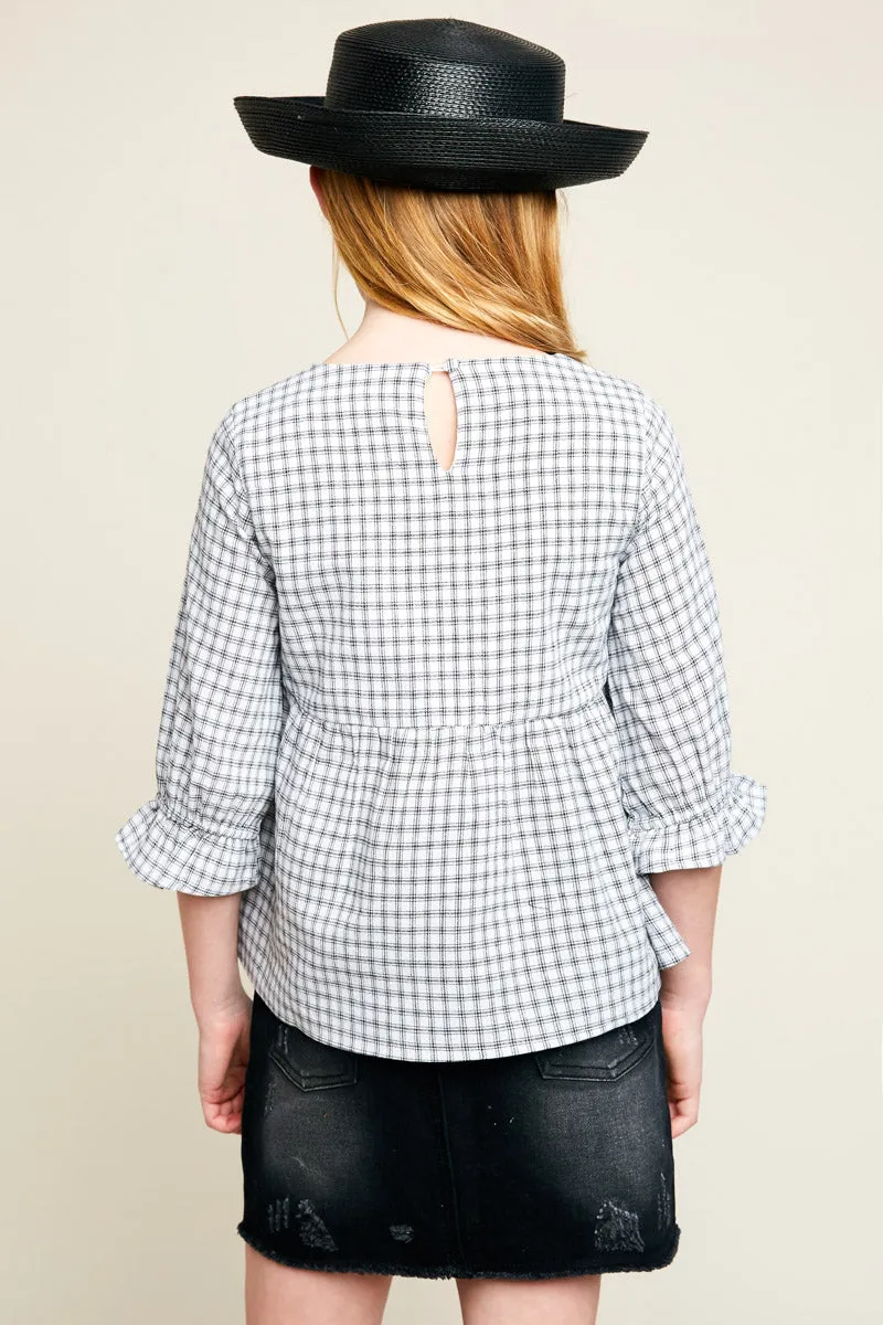 Floral Embroidered Ruffle Top