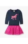 Floral Horse Drop Waist Dress