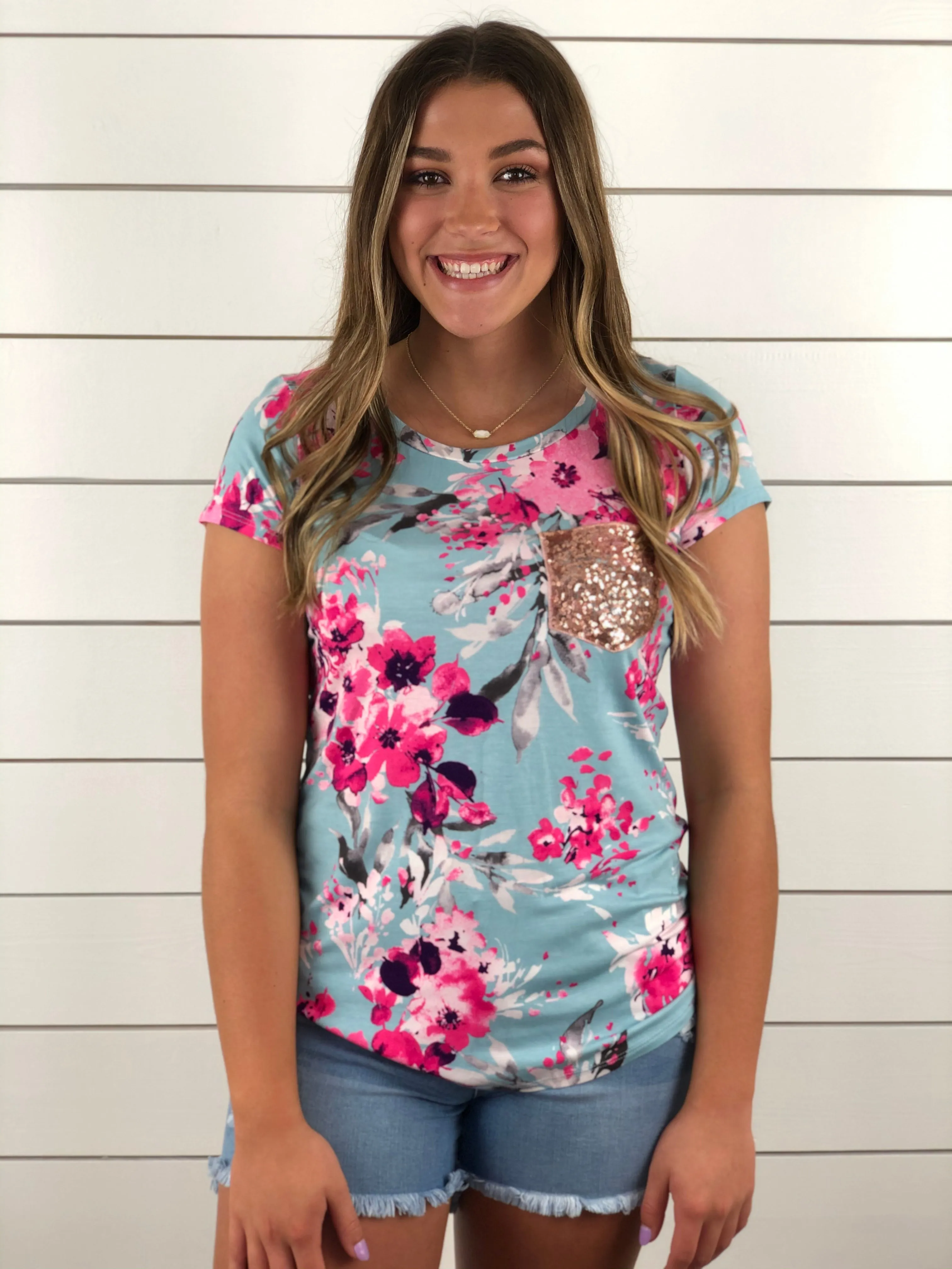 Floral Sparkle Top