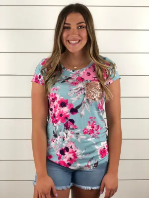 Floral Sparkle Top