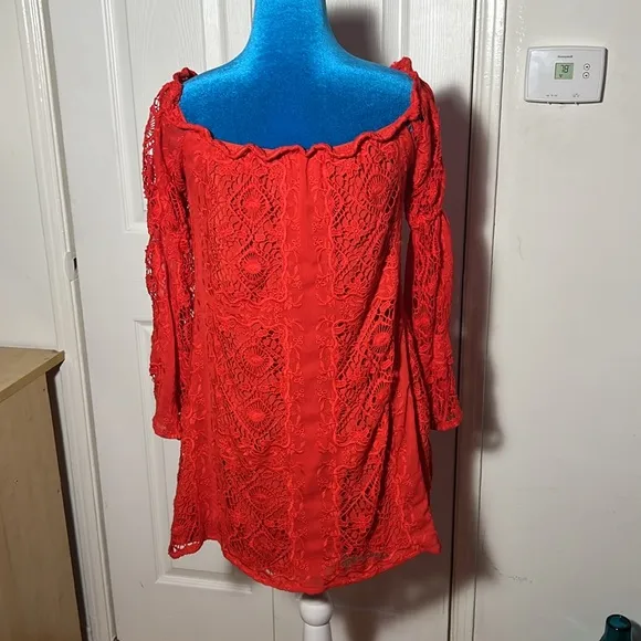For Love &amp; Lemons Garden Lace Off The Shoulder Mini Dress Res Women’s  Small
