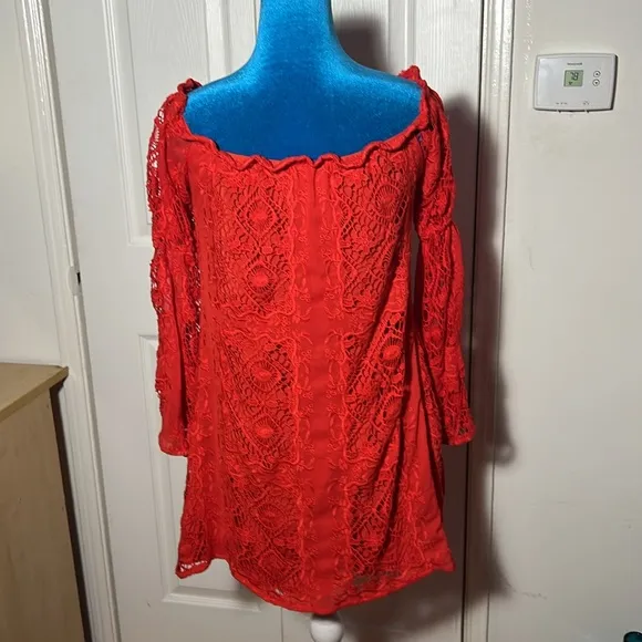 For Love &amp; Lemons Garden Lace Off The Shoulder Mini Dress Res Women’s  Small
