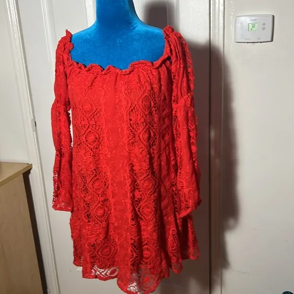 For Love &amp; Lemons Garden Lace Off The Shoulder Mini Dress Res Women’s  Small