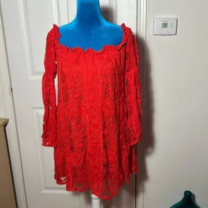 For Love &amp; Lemons Garden Lace Off The Shoulder Mini Dress Res Women’s  Small