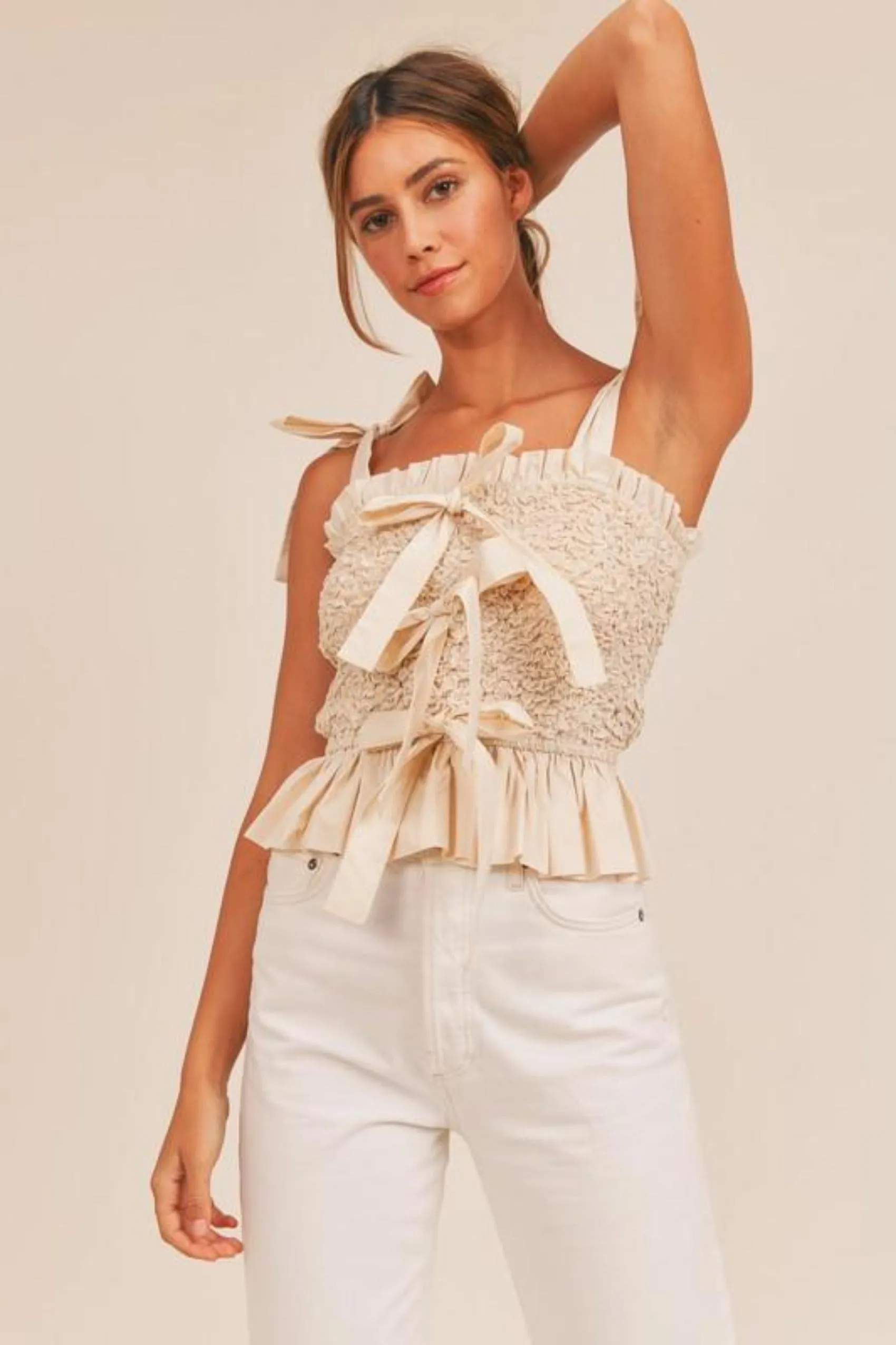 For The Girls Cream Top - FINAL SALE