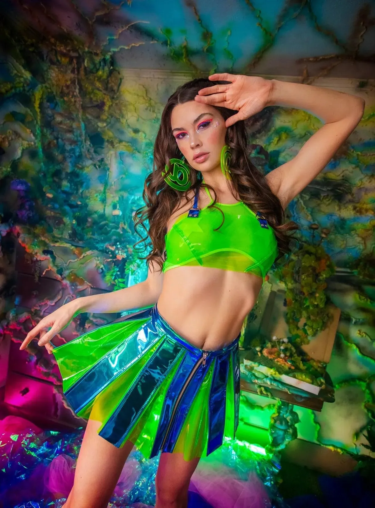 FR120 - Vinyl Pleated Skirt