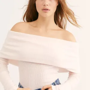 Free People Snowbunny Long Sleeve Knit Top NWT