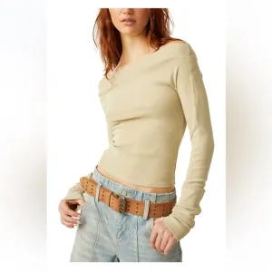 FREE PEOPLE We The Free Gigi Long Sleeve Top, Size MEDIUM